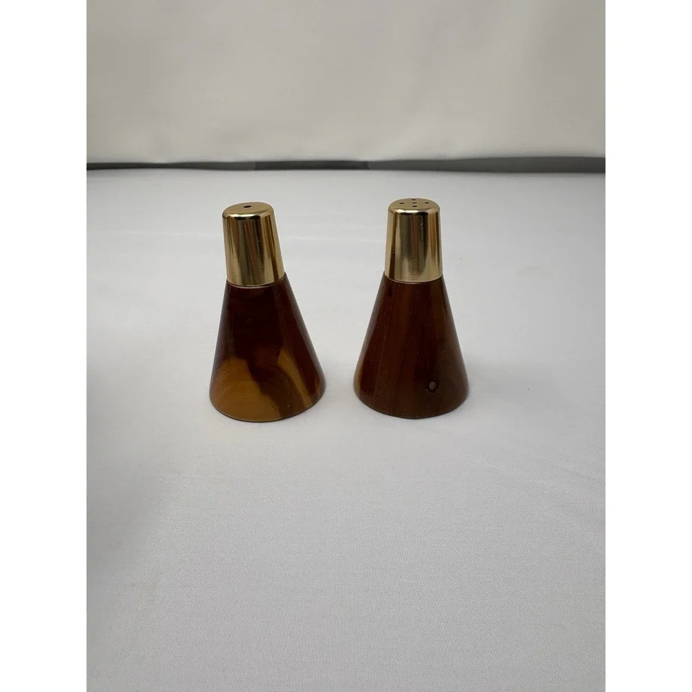 Vintage Minnesota Space 7 Salt & Pepper Handcrafted Wooden Retro Mid Century